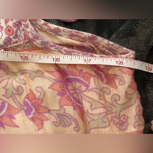 LUCKY BRAND Pink Mixed Print Tiered Sundress -Adjustable Straps- Sz S but fits M - Picture 9 of 14